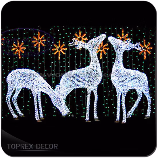 Quality Customizable Acrylic Weatherproof Animated Lighted Reindeer LED 3D Animal Light