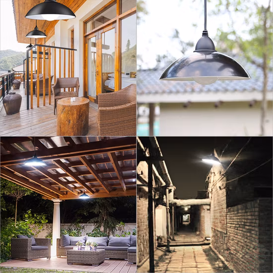 Solar String Lights Outdoor G40 Patio Lights with 10 LED Shatterproof Bulbs, 4 Light Modes, Weatherproof Hanging Lights for Backyard Bistro Pergola Party Decor,