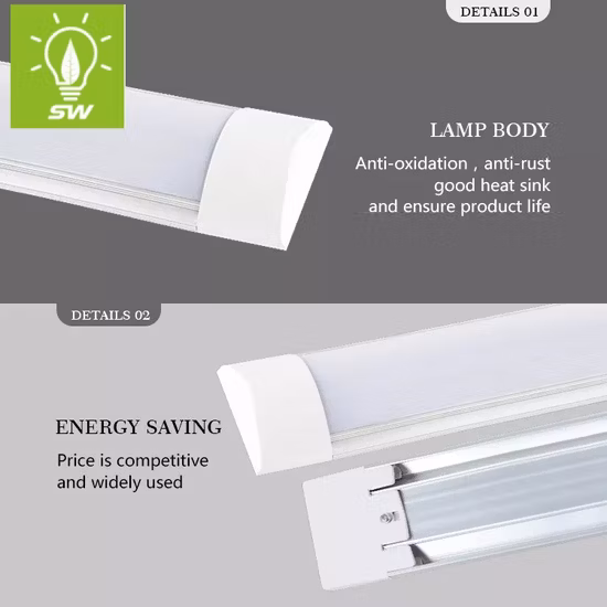 Eco-a 2/4/5FT 20W/40W/60W Workshop IP20 LED Ceiling Light LED Batten Light